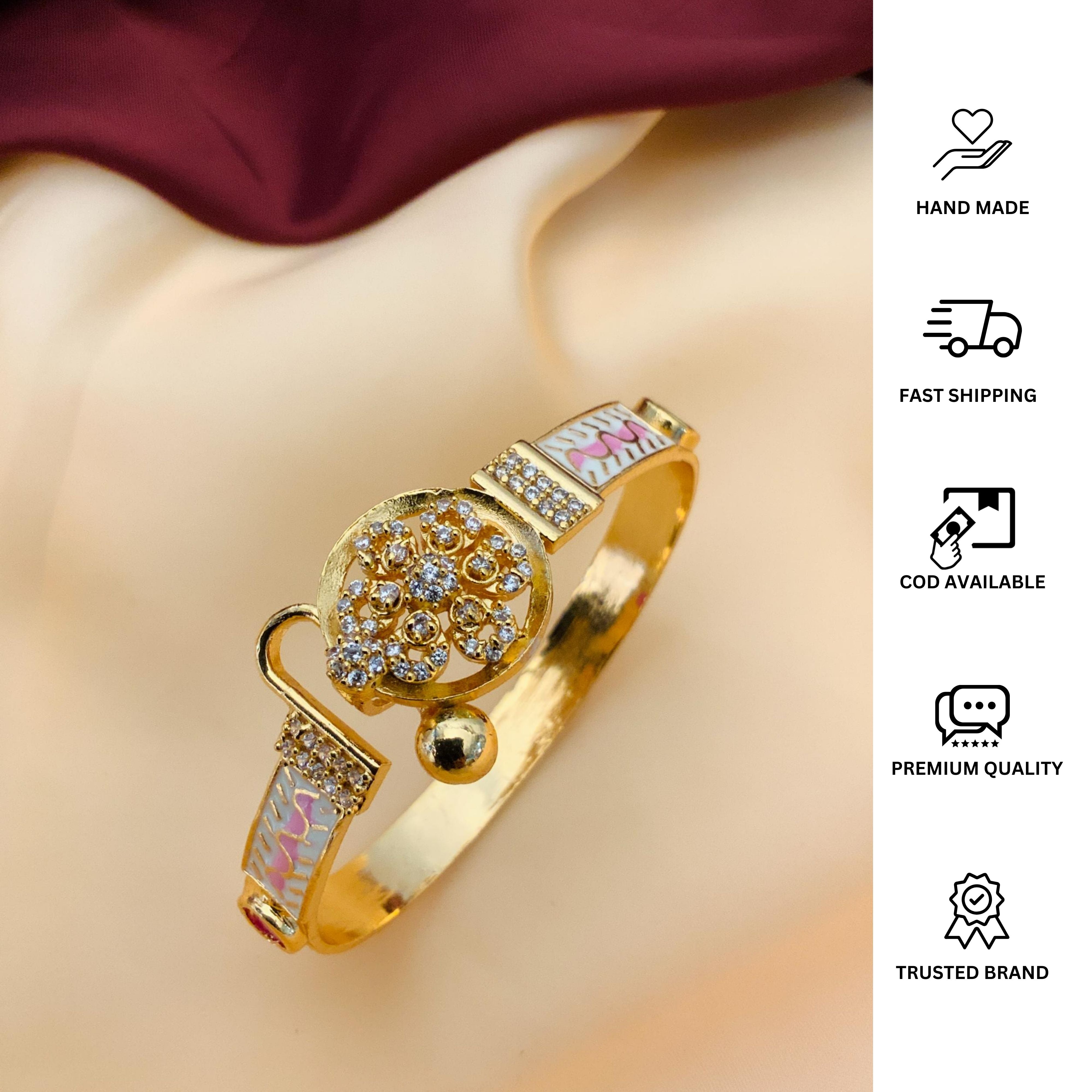 Stunning Gold Plated MeenaKari Hand Bracelet