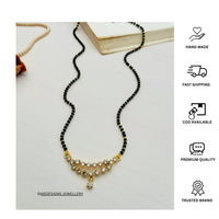 Thumbnail for Elegant Gold Plated American Diamond Flower Mangalsutra - Abdesignsjewellery