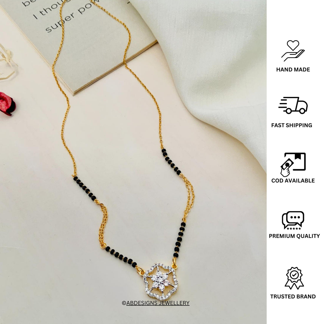 Gold Plated American Diamond Mangalsutra