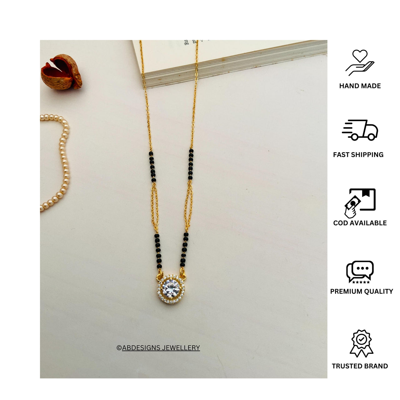 Delicate High Quality Gold Plated Mangalsutra - Abdesignsjewellery