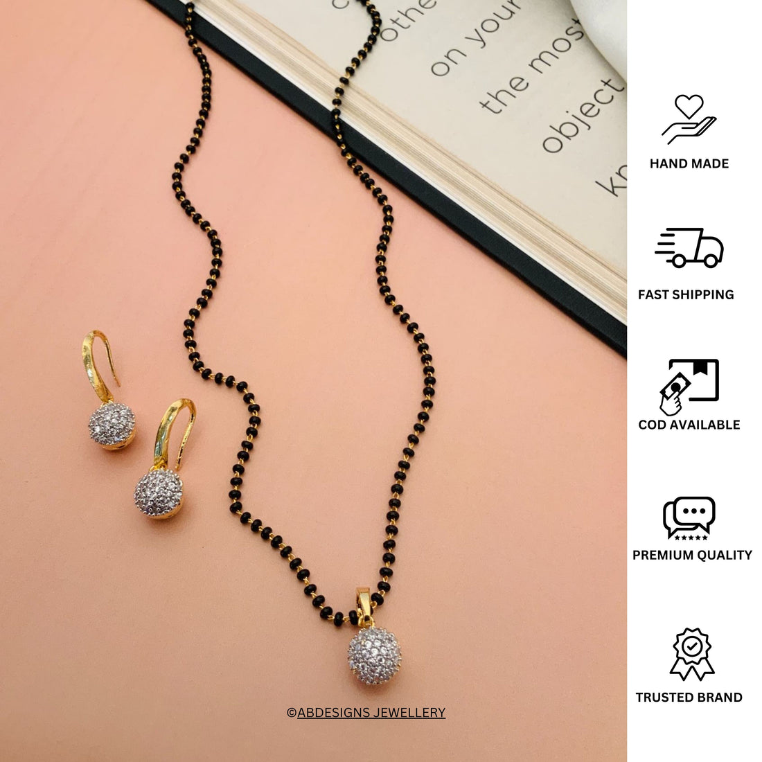 Gold Plated American Diamond Mangalsutra