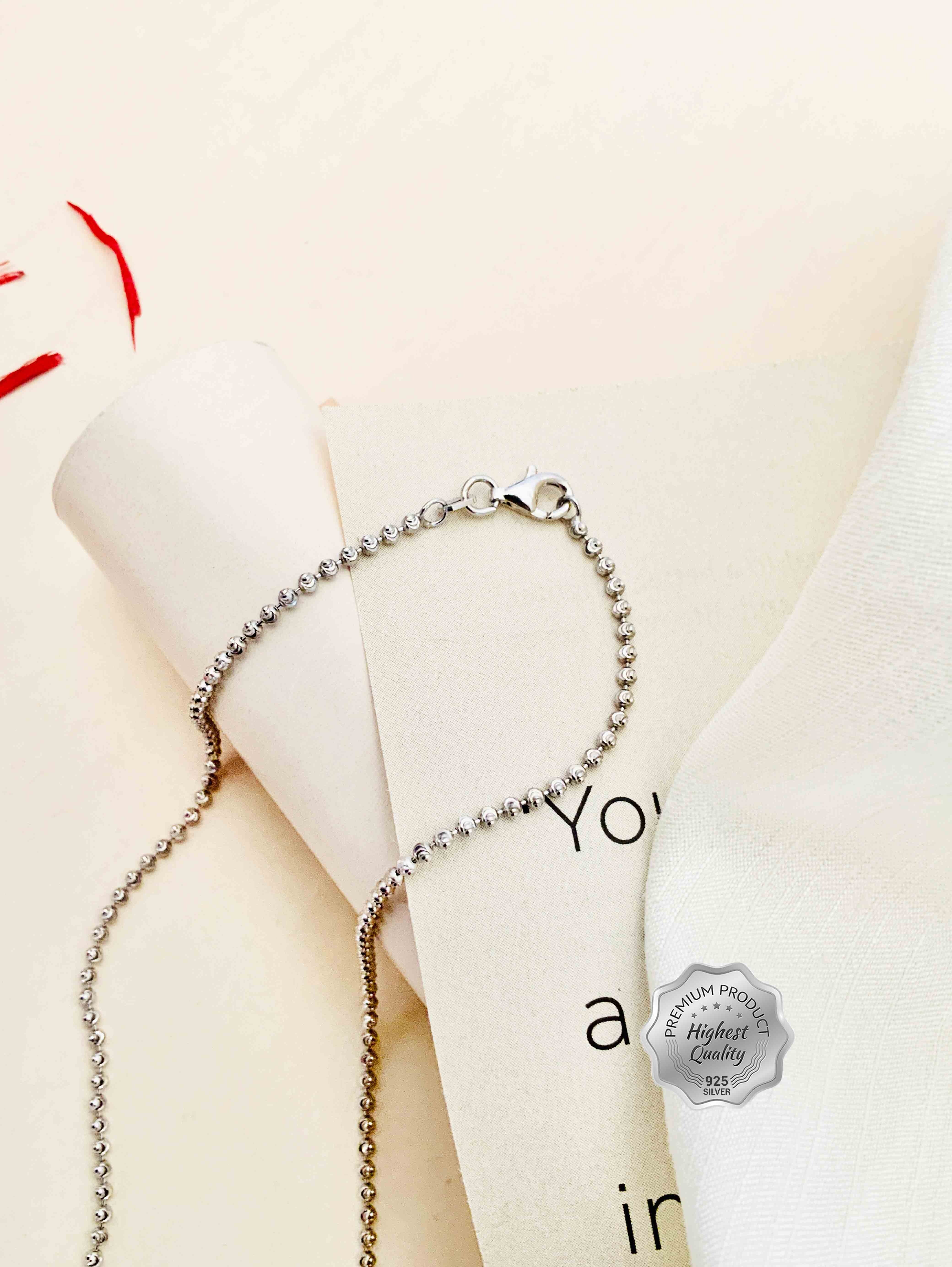 925 Fine Silver Ball Diamond Pendant