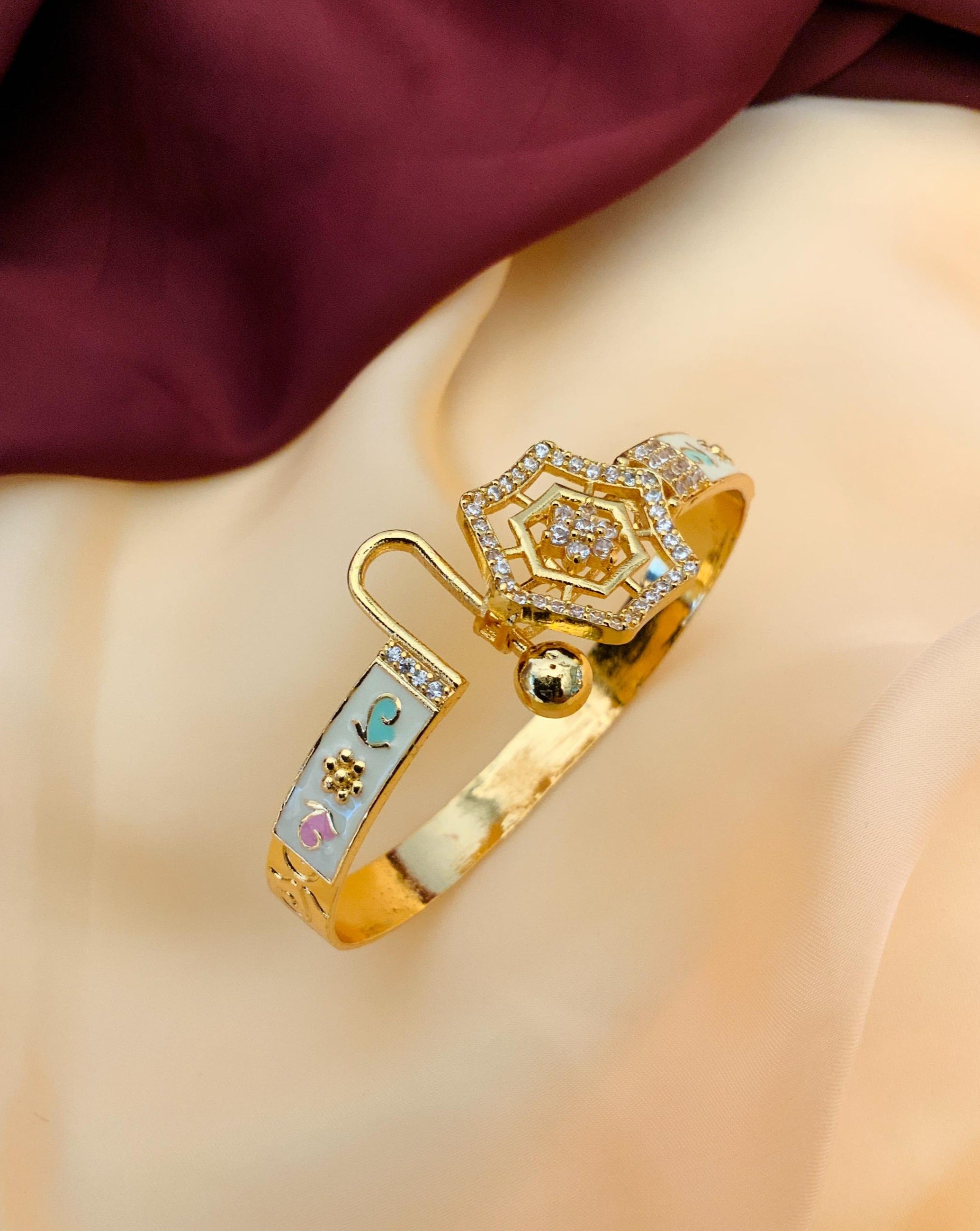 Stunning Gold Plated MeenaKari Hand Bracelet