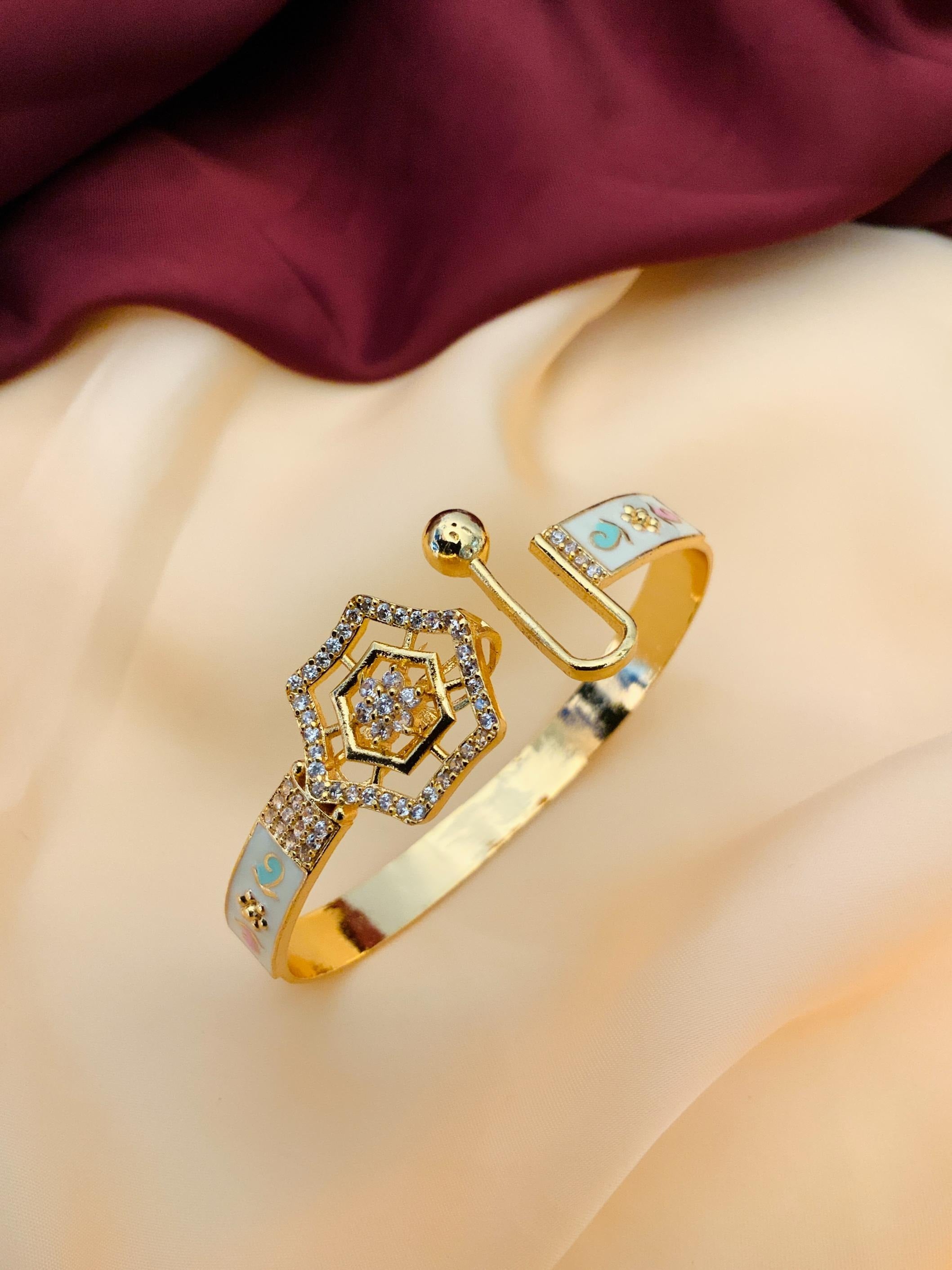 Stunning Gold Plated MeenaKari Hand Bracelet