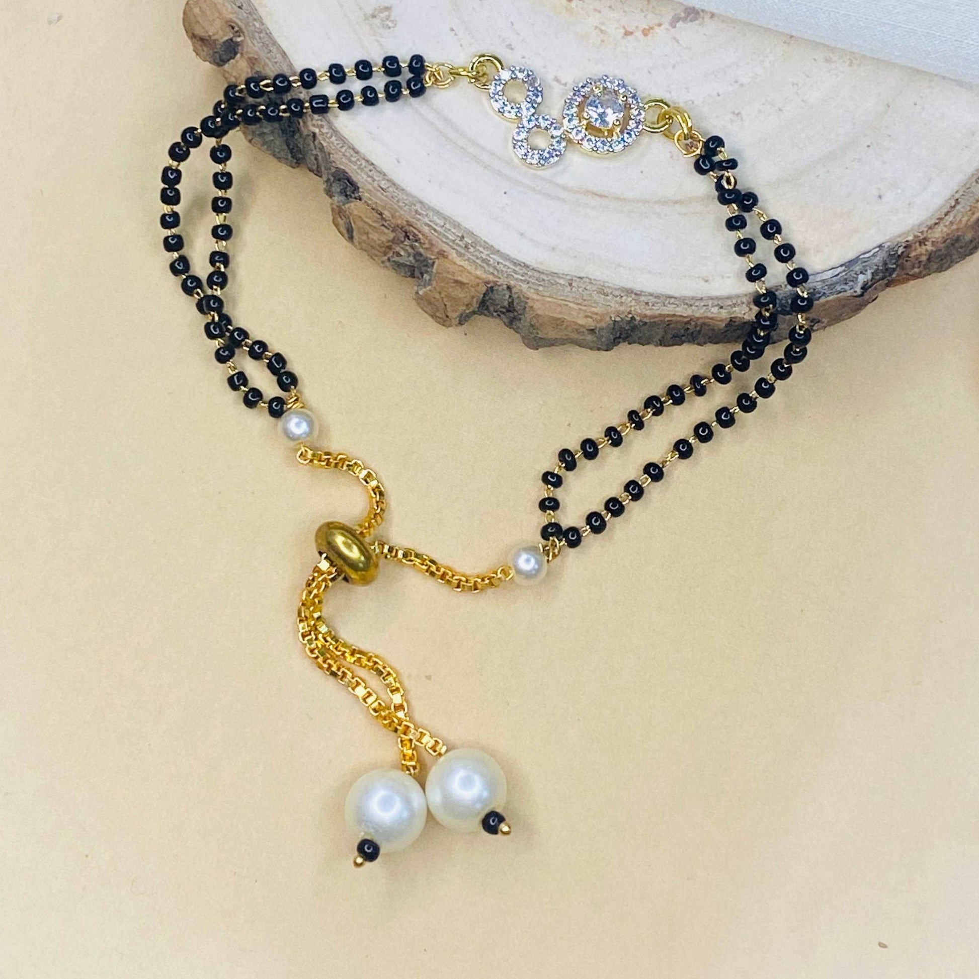 American Diamond Round Hand Mangalsutra - Abdesignsjewellery