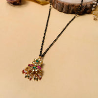 Thumbnail for Fascinating Gold Plated Pachi Kundan Pearl Drop Mangalsutra - Abdesignsjewellery