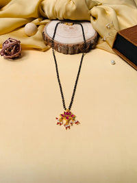Thumbnail for Dazzling Lotus Gold Plated Pachi Kundan Pearl Drop Mangalsutra - Abdesignsjewellery
