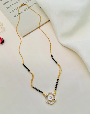 Gold Plated American Diamond Mangalsutra