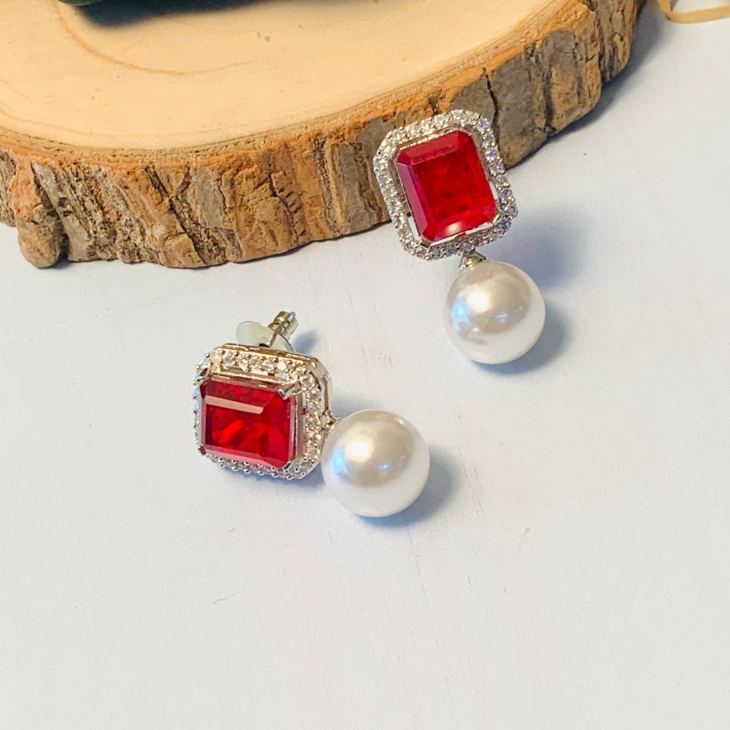 Glamorous Drop CZ Crystal Silver Plated Earrings - Abdesignsjewellery