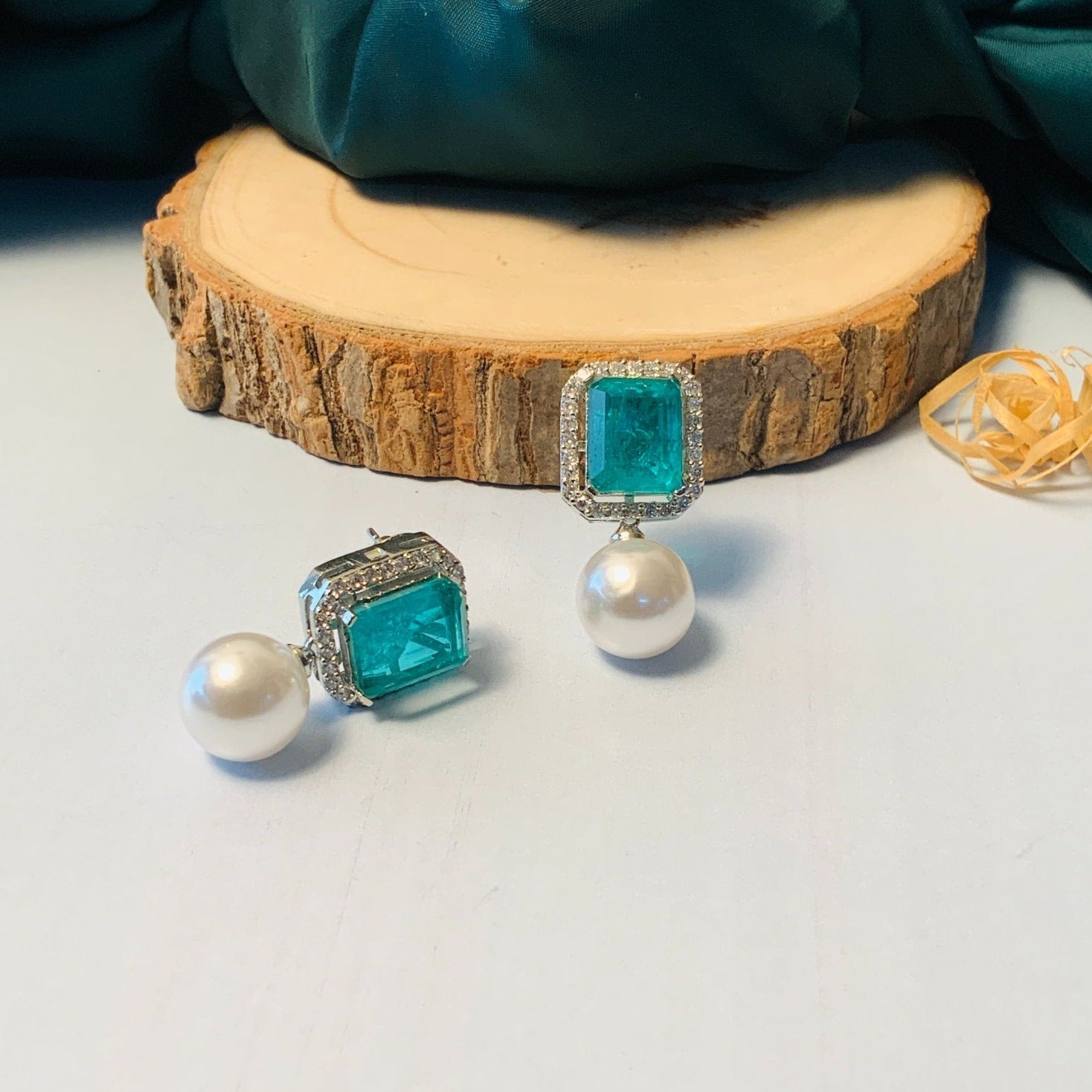 Glamorous Drop CZ Crystal Silver Plated Earrings - Abdesignsjewellery