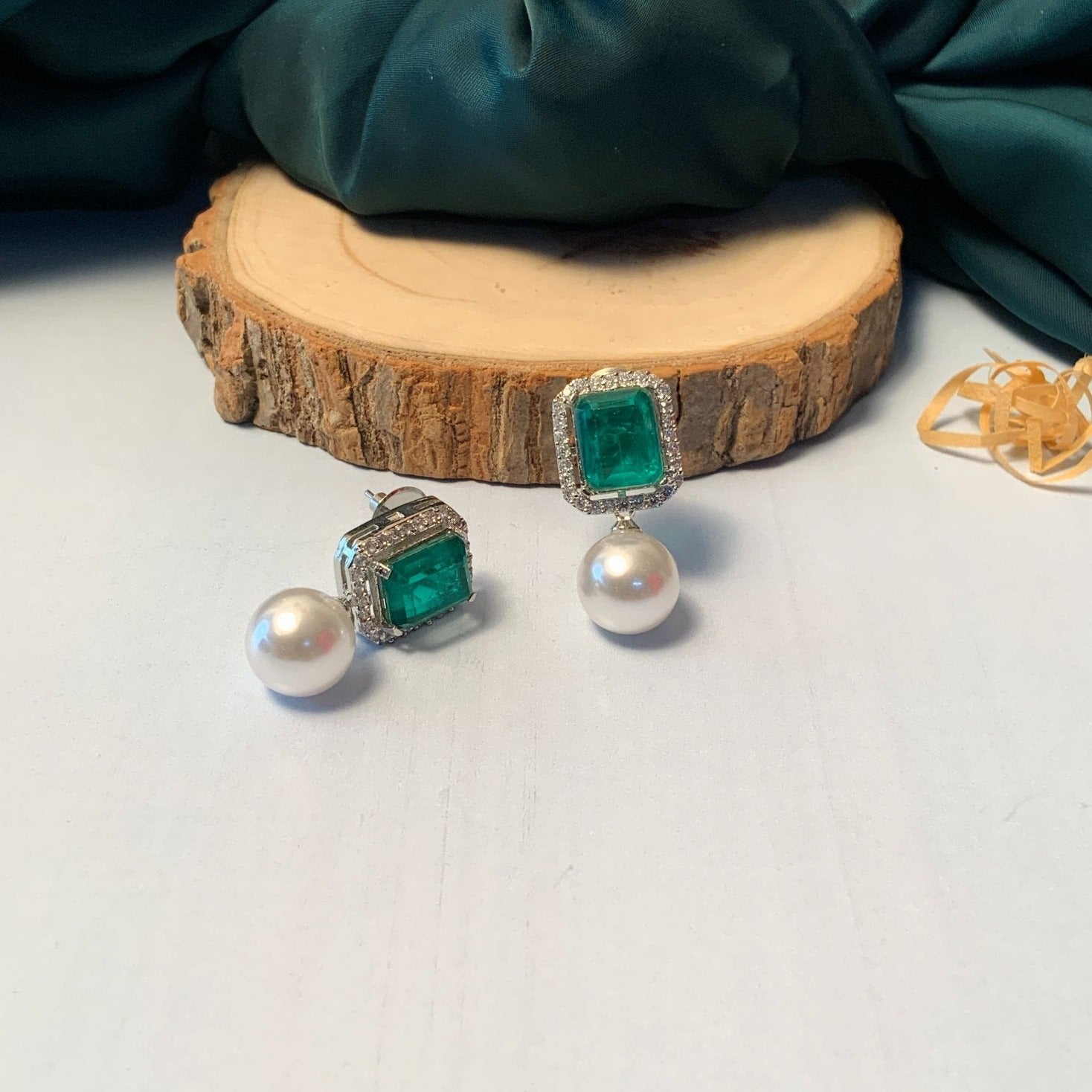 Glamorous Drop CZ Crystal Silver Plated Earrings - Abdesignsjewellery