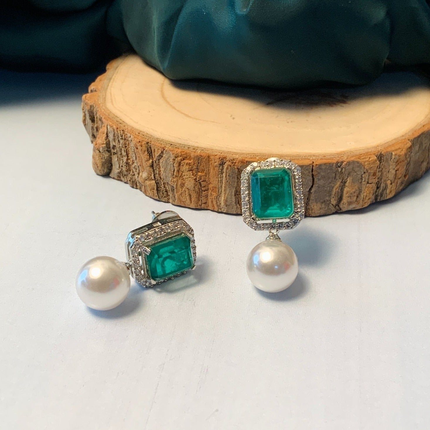 Glamorous Drop CZ Crystal Silver Plated Earrings - Abdesignsjewellery