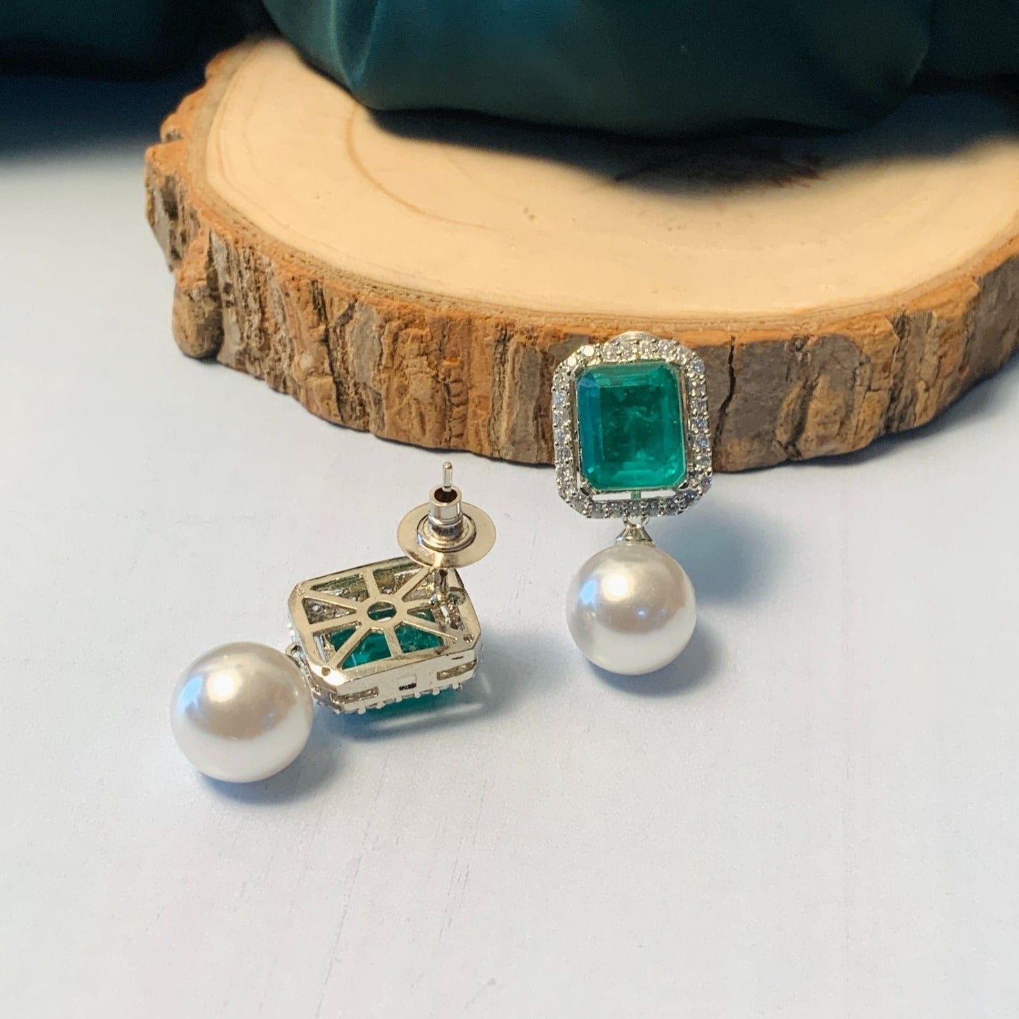 Glamorous Drop CZ Crystal Silver Plated Earrings - Abdesignsjewellery