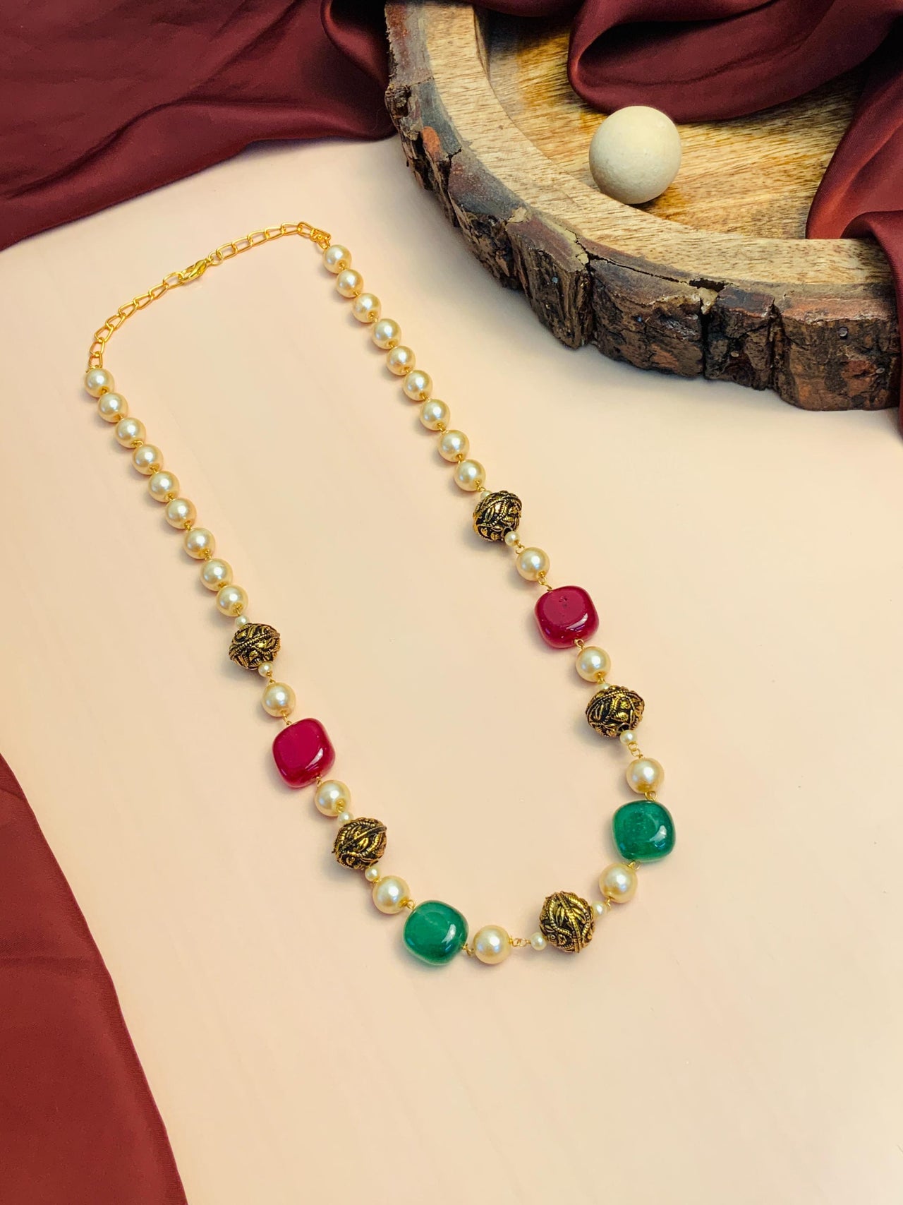 Charming High Quality Natural Stones and Pearl Mala - Abdesignsjewellery