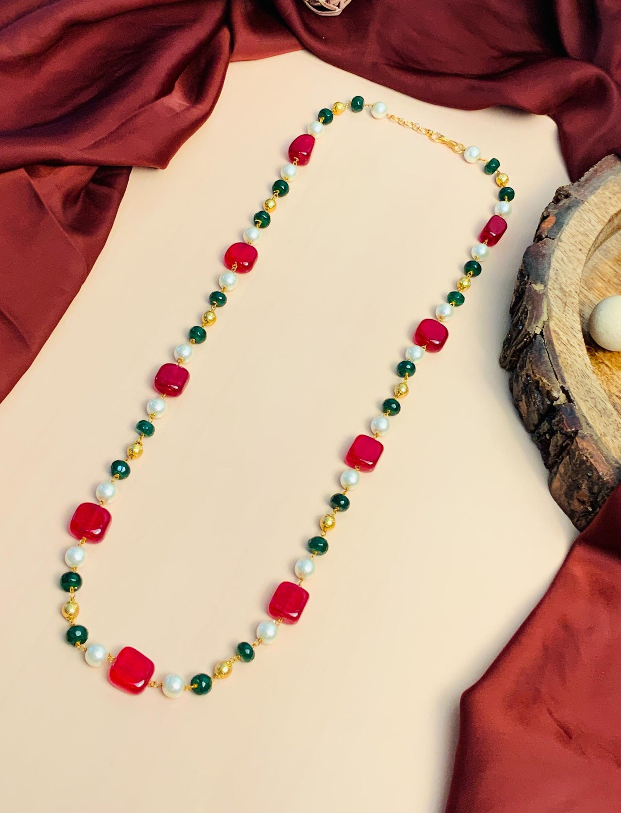 Classic Royal High Quality Colourful Pearl Beads Mala - Abdesignsjewellery