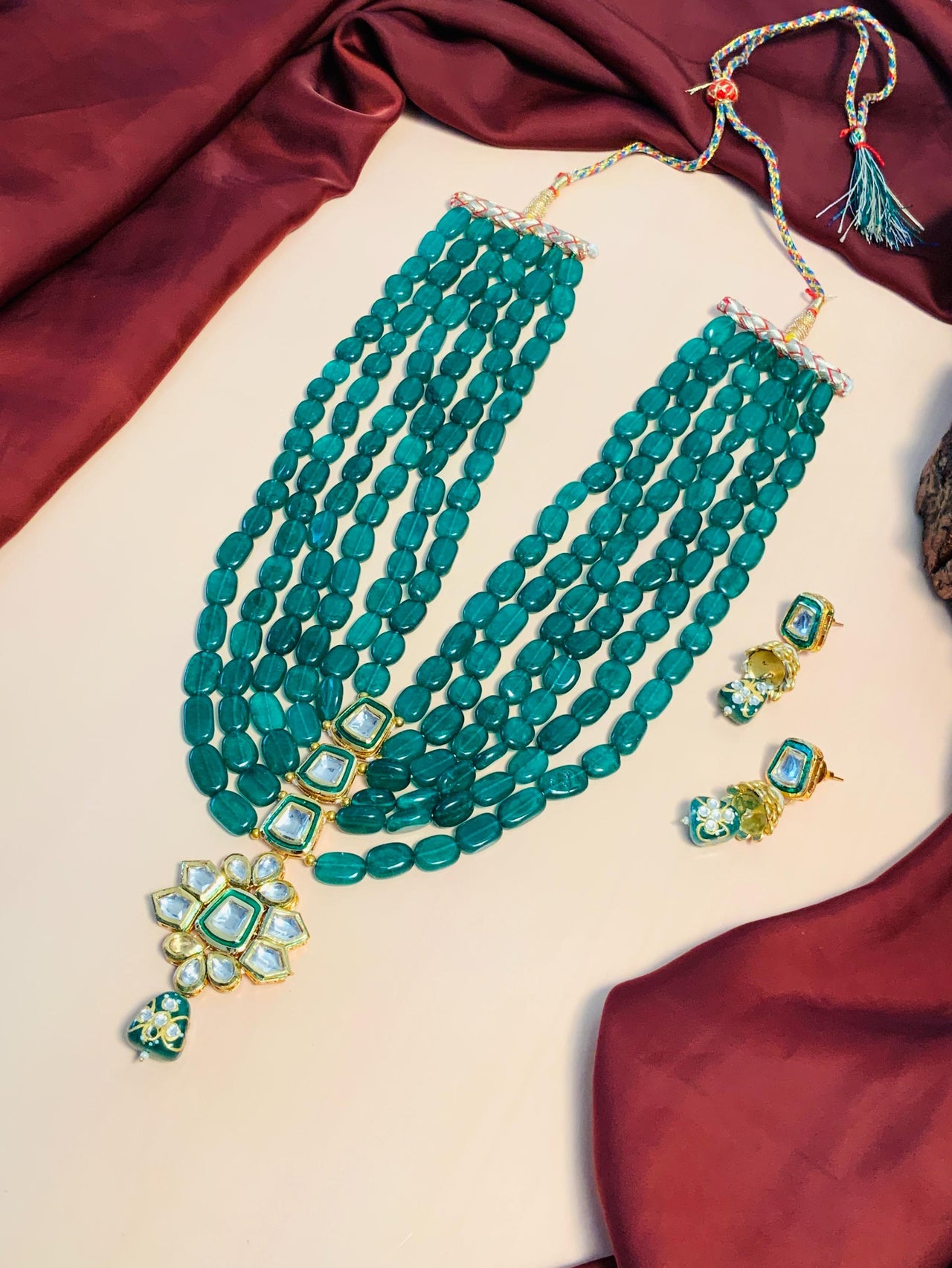 Classic Emerald Multi Layered Kundan Mala - Abdesignsjewellery