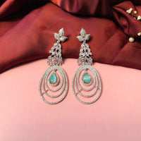 Thumbnail for Silver Plated American Diamond Cocktail Earrings