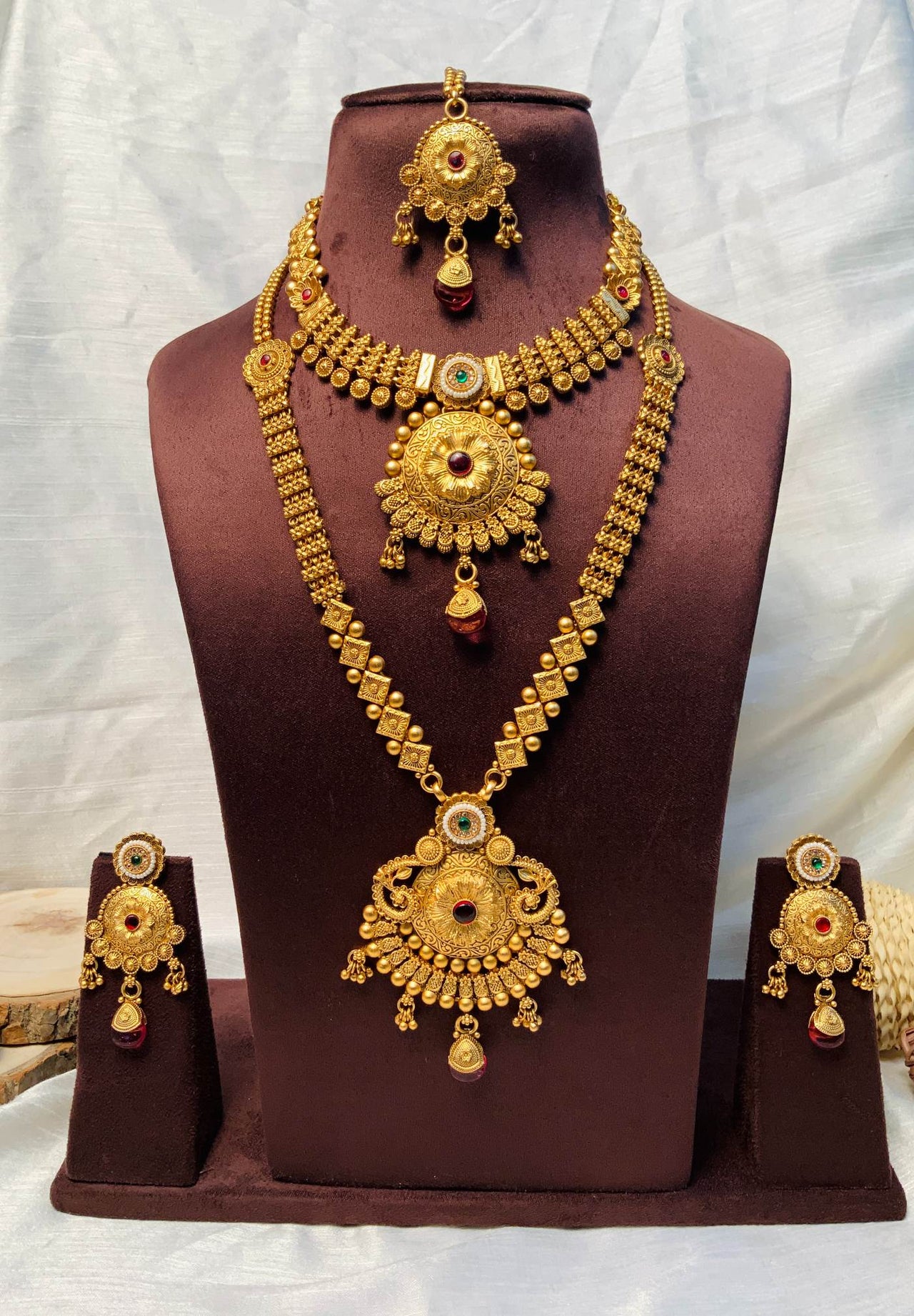 Elegant Long Antique Gold Tone Necklace - Abdesignsjewellery