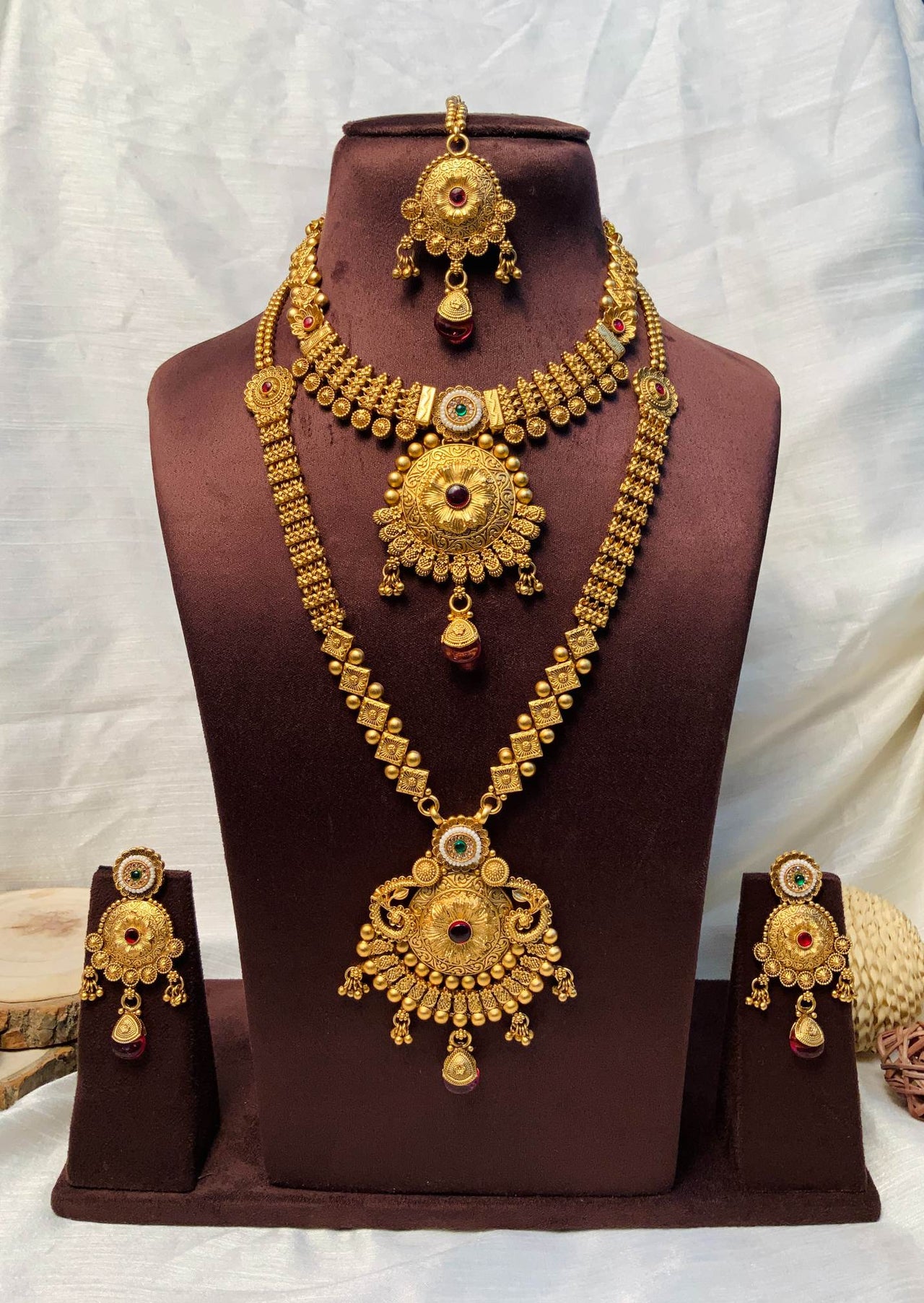 Elegant Long Antique Gold Tone Necklace - Abdesignsjewellery