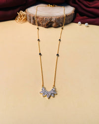 Thumbnail for Minimal Gold Plated Mini Flower American Diamond Mangalsutra - Abdesignsjewellery