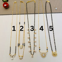 Thumbnail for Set of 5 Gold Plated American Diamond Mangalsutra Combo