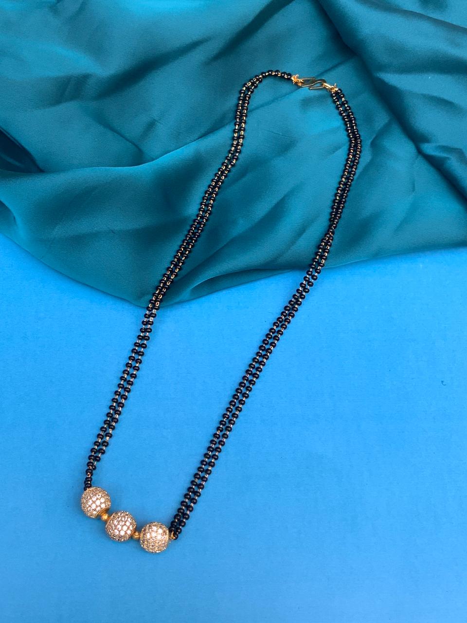 Pakhi Inspired Sleek Antique Golden Ball Mangalsutra