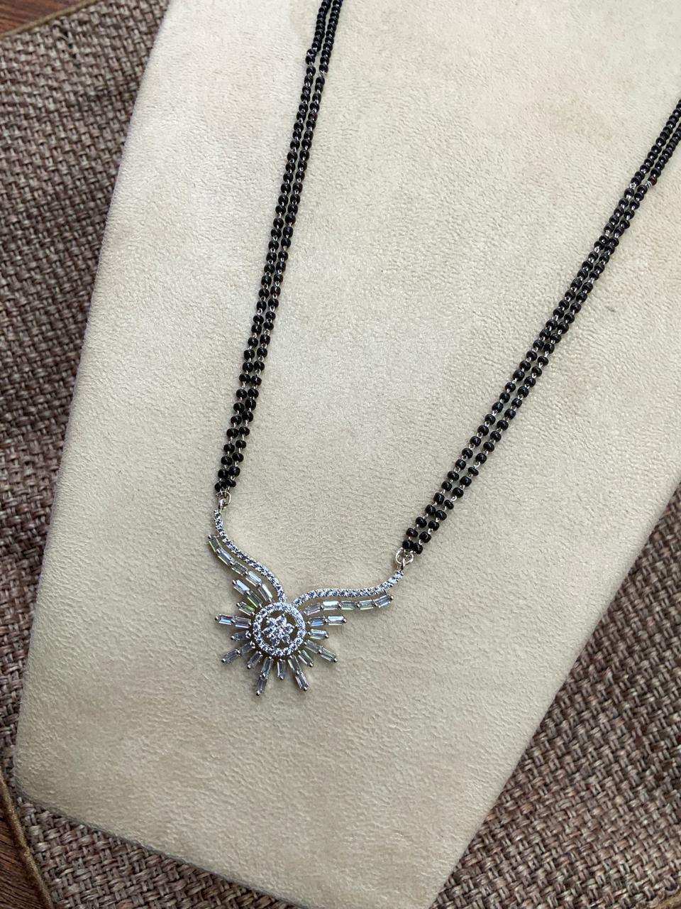 Alice Christy Alluring Silver Plated Choki Diamond Mangalsutra - Abdesignsjewellery