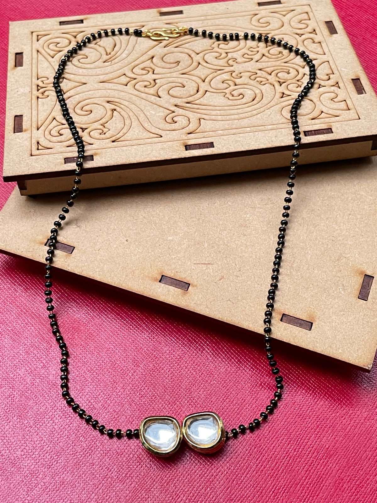 Aishwarya Sharma Inspired Traditional White Kundan Mangalsutra - Abdesignsjewellery