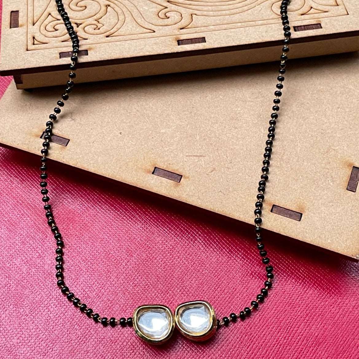 Aishwarya Sharma Inspired Traditional White Kundan Mangalsutra - Abdesignsjewellery