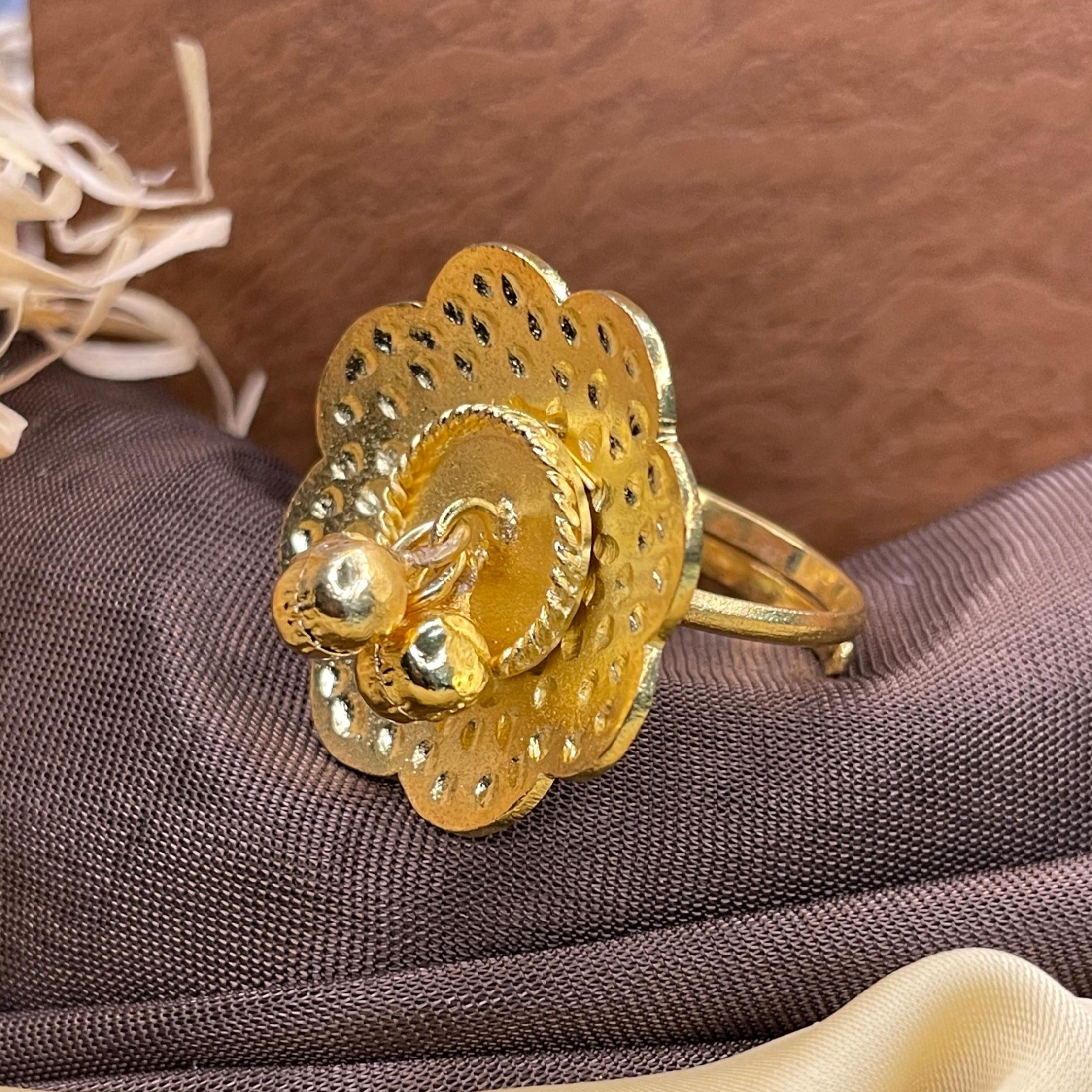 Beautiful Golden Plating Gungru Ring - Abdesignsjewellery