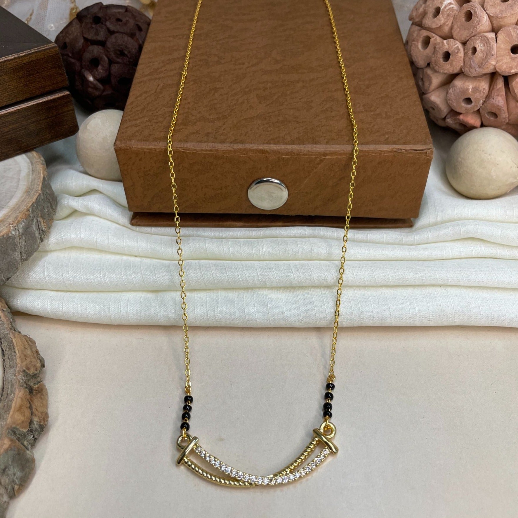 Gold Plated Infinity Diamond Mangalsutra - Abdesignsjewellery