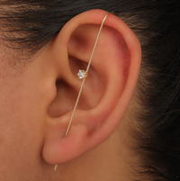 Thumbnail for Daily Wear Gold Plated Single Zircon Studded Ear Cuff - Abdesignsjewellery