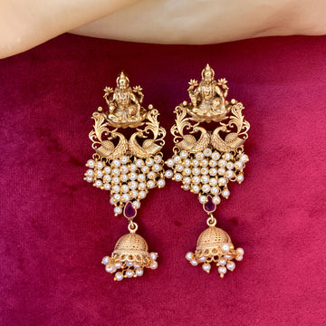 Premium Matt Gold Plated Antique Earring