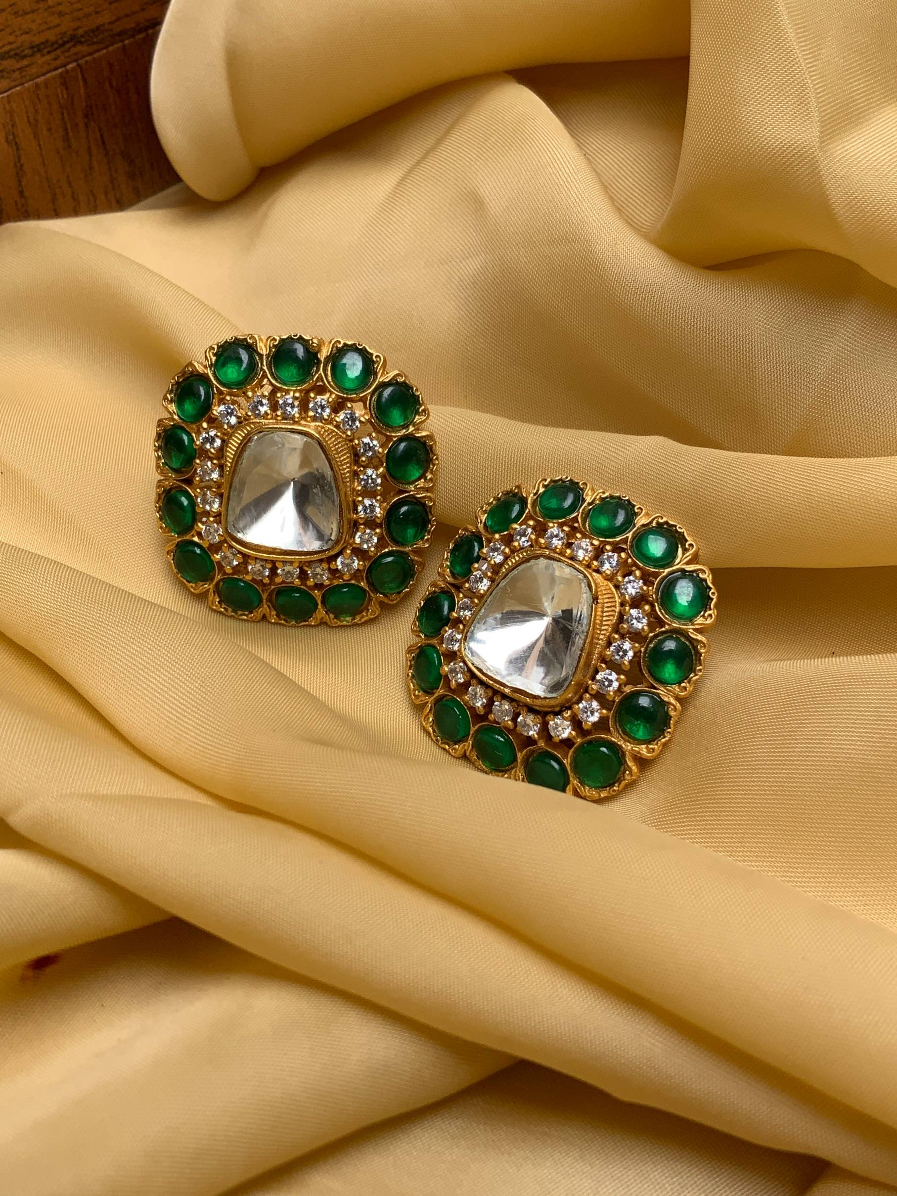 Beautiful Real Kemp Stone Earrings - Abdesignsjewellery