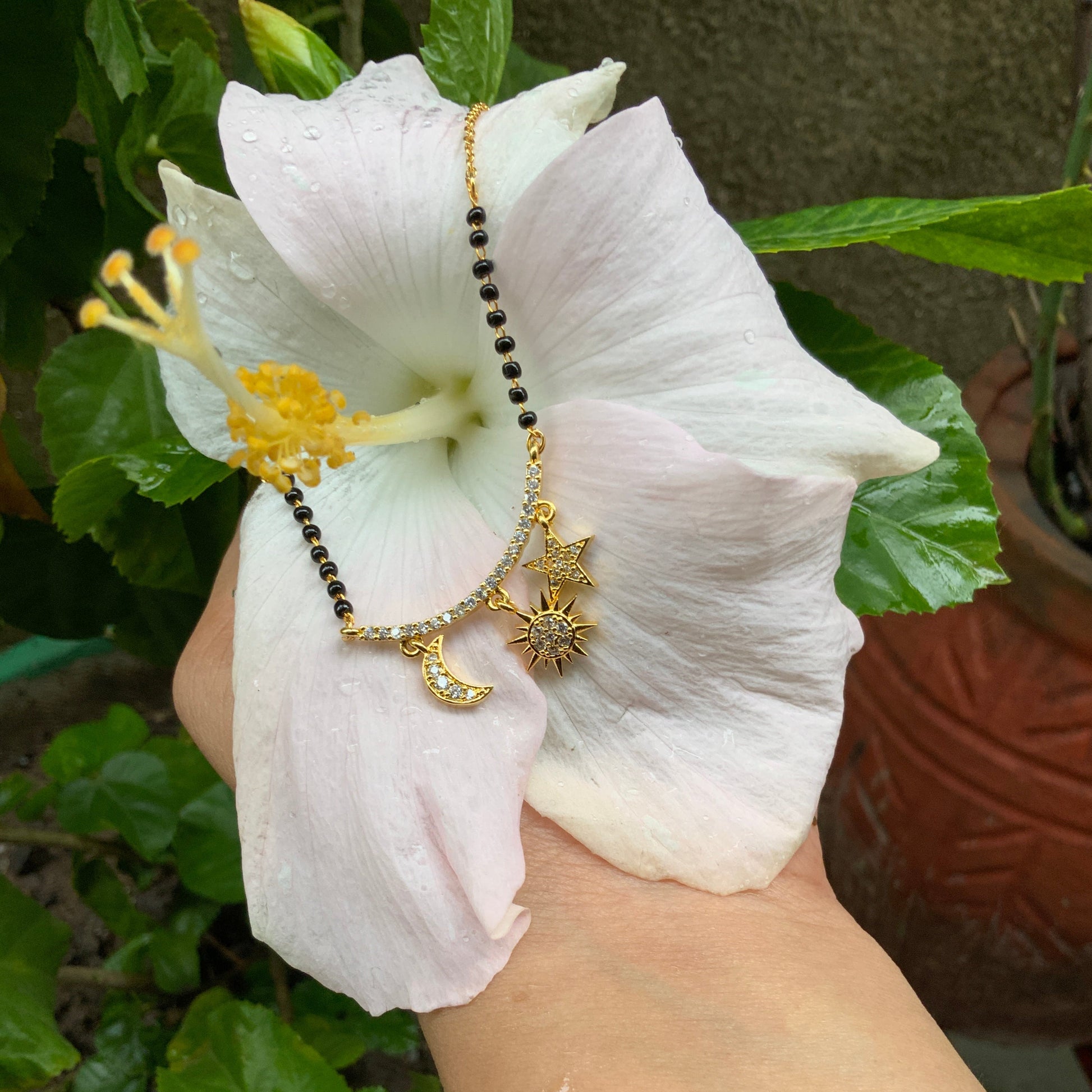 Tejasswi Prakash Inspired From Naagin-6 Gold Solaris Hanging Charm Mangalsutra - Abdesignsjewellery