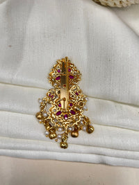 Thumbnail for High Quality Antique Cluster Style Kemp Stone Saree Pin - Abdesignsjewellery