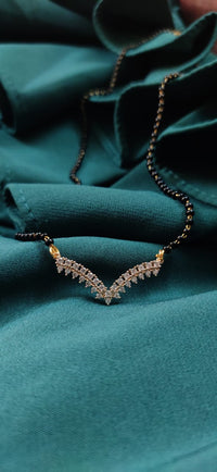 Thumbnail for Divyanka Tripathi Wedding Inspired Premium Gold AD Stone Mangalsutra - Abdesignsjewellery