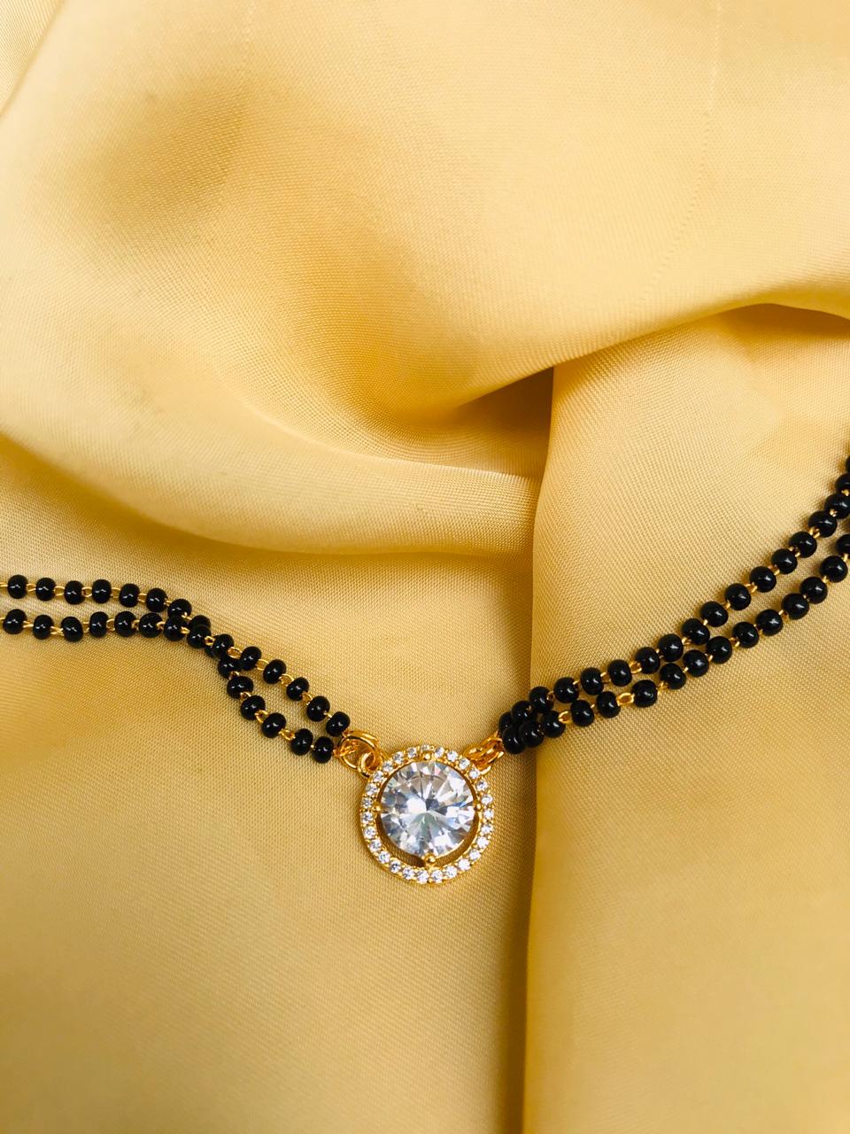 Golden Plated Crystal Mangalsutra - Abdesignsjewellery