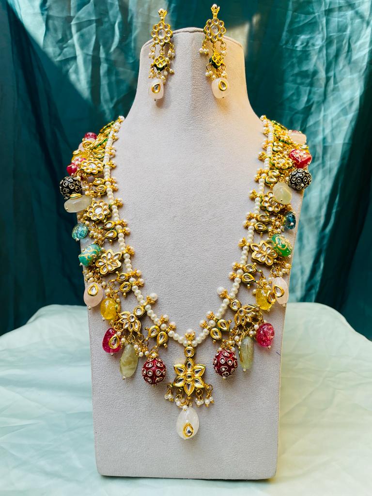 Adorable Multicolour Jaipuri Stone Mala - Abdesignsjewellery