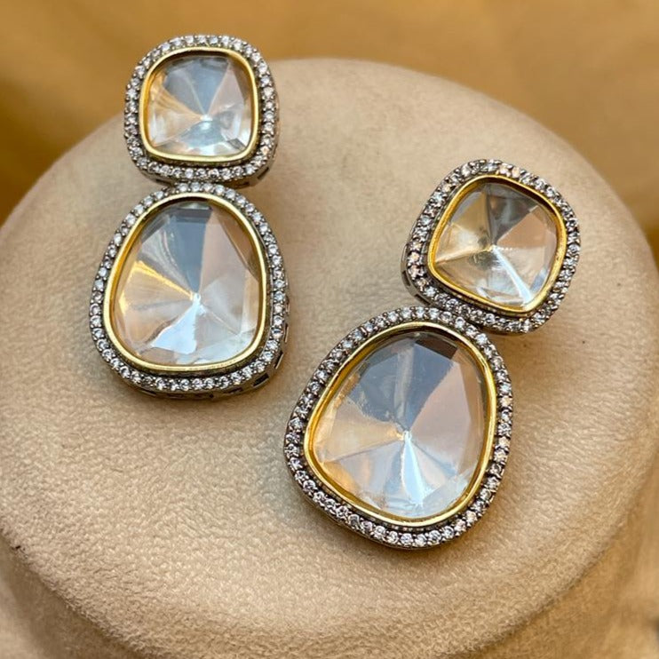 Gold Victorian Glass Polki Necklace - Abdesignsjewellery