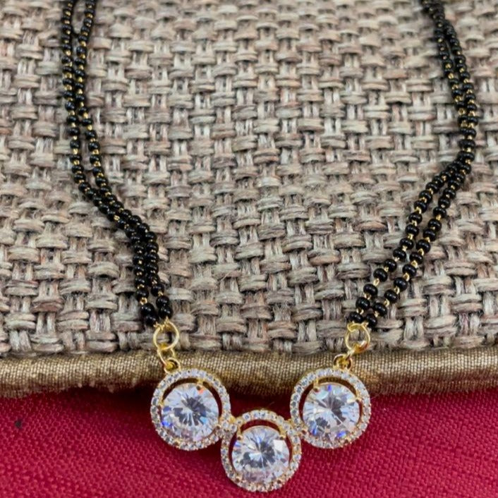 Astonishing Diamond Stone Mangalsutra - Abdesignsjewellery