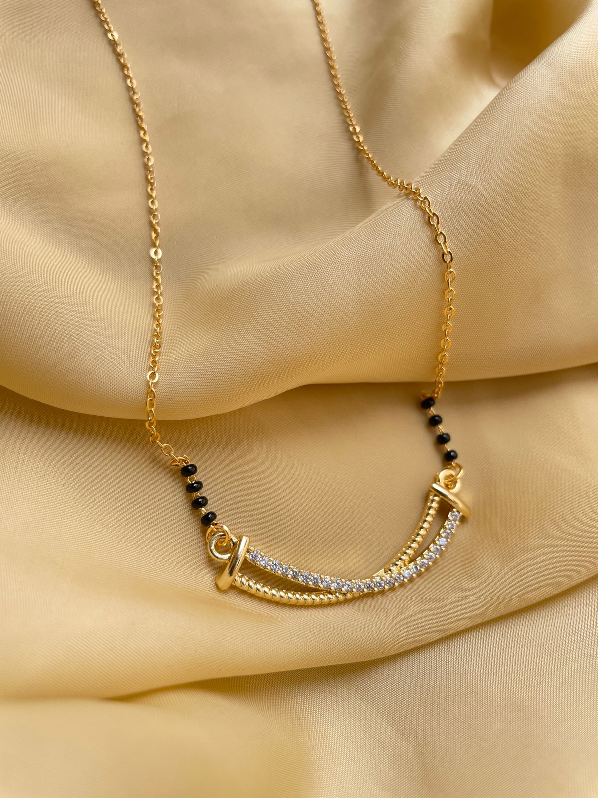 Gold Plated Infinity Diamond Mangalsutra - Abdesignsjewellery