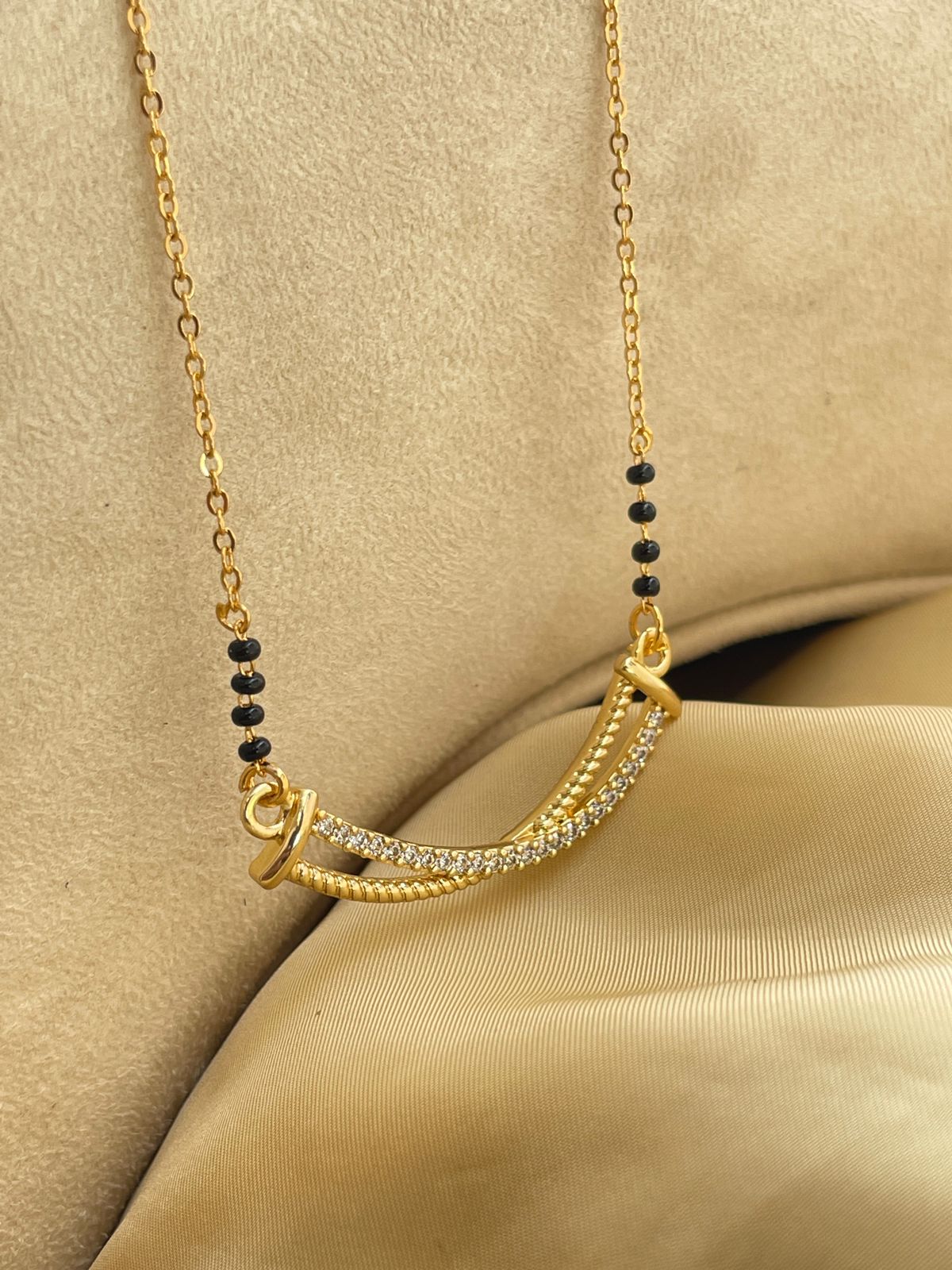 Gold Plated Infinity Diamond Mangalsutra - Abdesignsjewellery