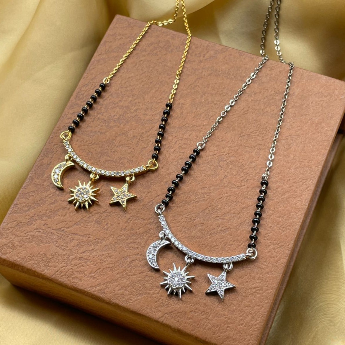 Tejasswi Prakash Inspired From Naagin-6 Gold Solaris Hanging Charm Mangalsutra - Abdesignsjewellery