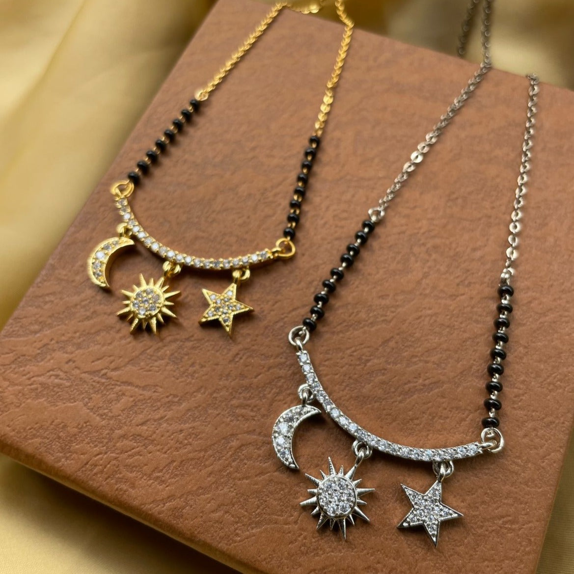 Tejasswi Prakash Inspired From Naagin-6 Gold Solaris Hanging Charm Mangalsutra - Abdesignsjewellery