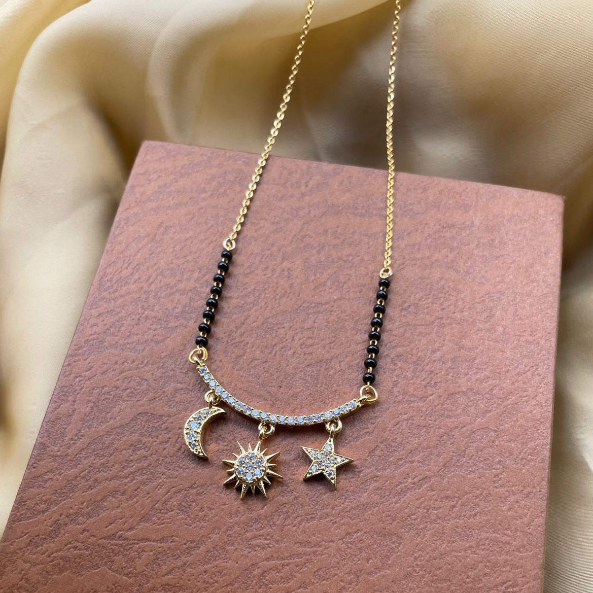 Tejasswi Prakash Inspired From Naagin-6 Gold Solaris Hanging Charm Mangalsutra - Abdesignsjewellery