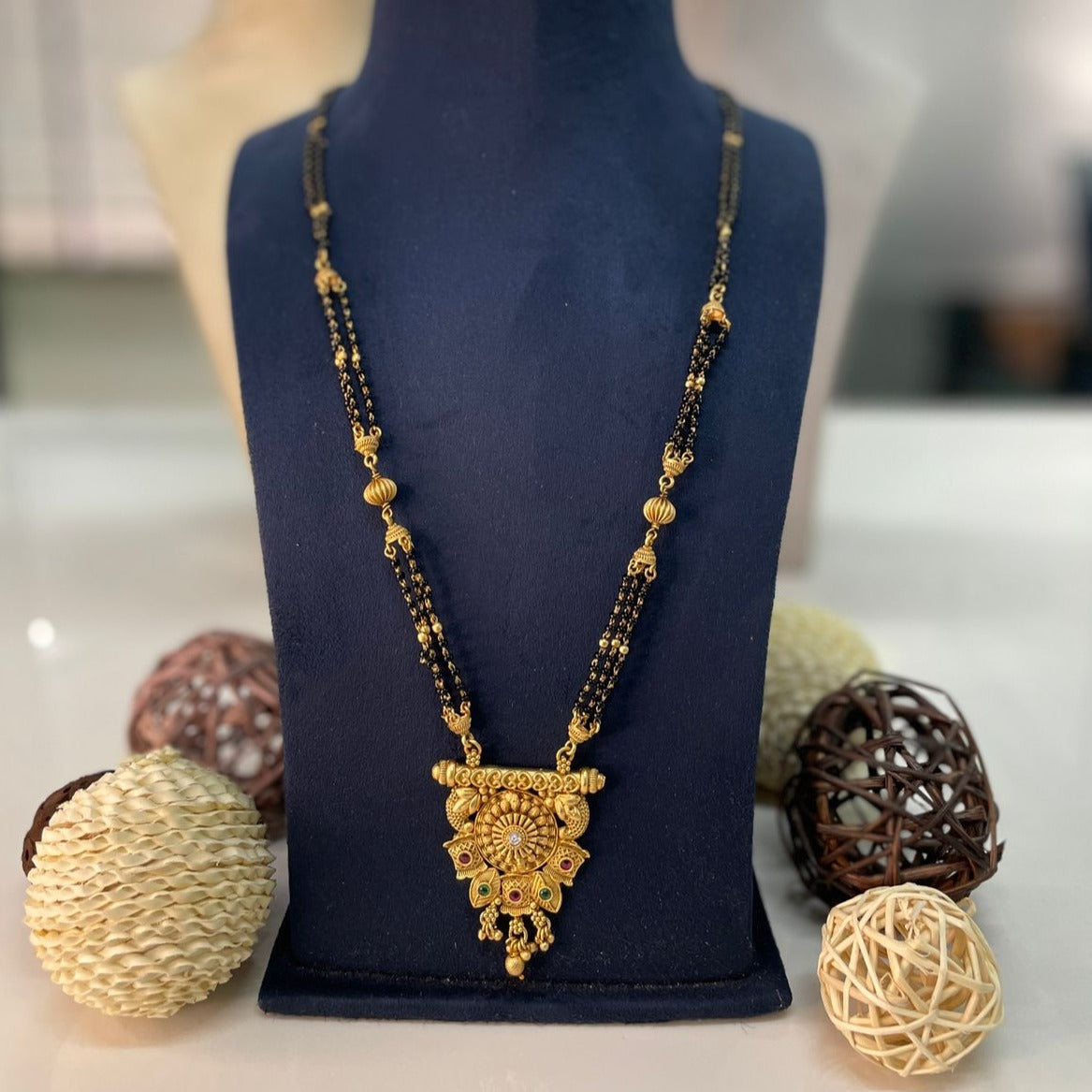 Premium Long Antique South Indian Mangalsutra – Abdesignsjewellery