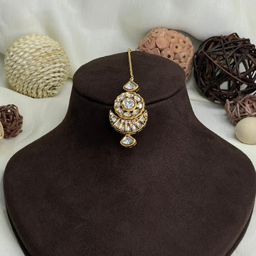Elite Gold Plated Royal Polki MaangTikka - Abdesignsjewellery