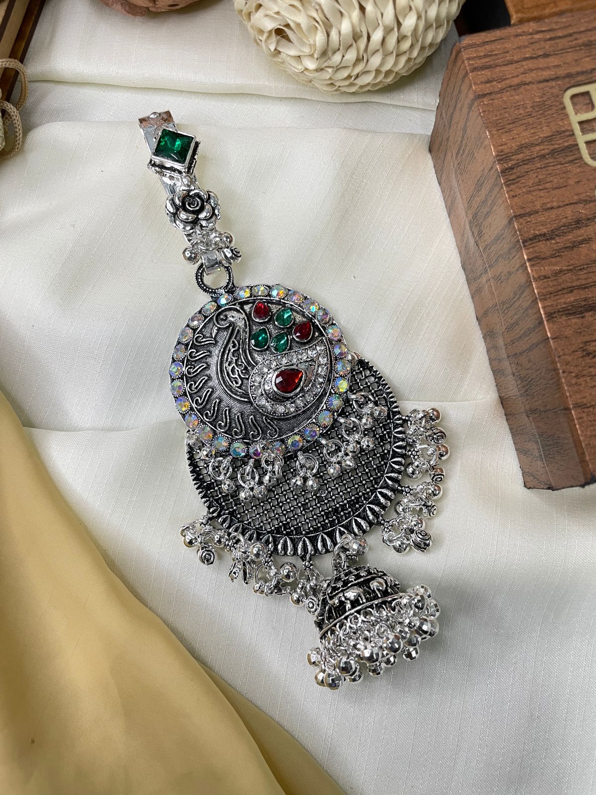 Designer Silver Peacock Juda pin - Abdesignsjewellery