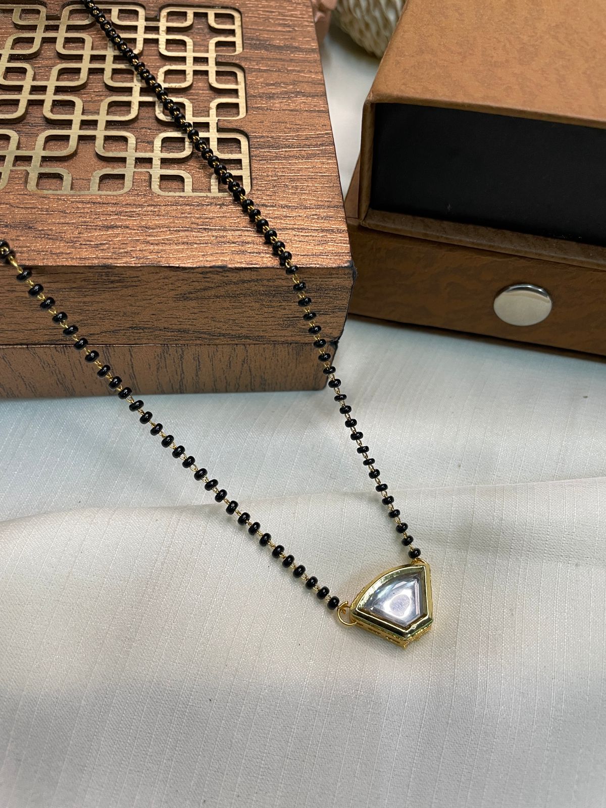 Traditional Rhombus Polki Mangalsutra